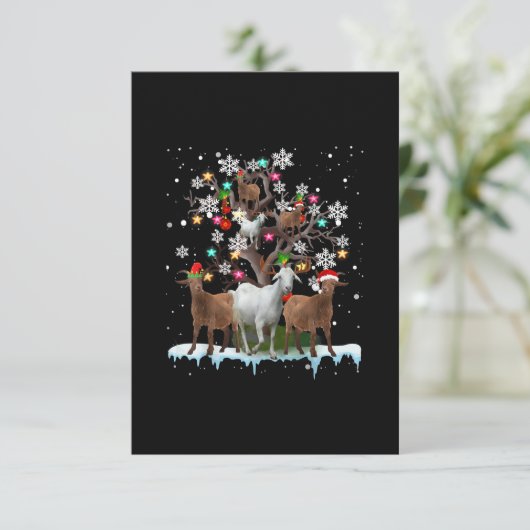 クリスマスヤギの木にサンタヤギの恋人 出欠カード (スタンド正面)