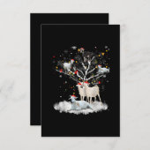 クリスマスヤギの木の上におもしろいサンタヤギ恋人のギフト エンクロージャーカード (正面/裏面)
