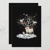 クリスマスヤギの木の上におもしろいサンタヤギ恋人のギフト セーブザデート (正面/裏面)