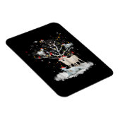 クリスマスヤギの木の上におもしろいサンタヤギ恋人のギフト マグネット (右側)