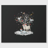 クリスマスヤギの木の上におもしろいサンタヤギ恋人のギフト ラッピングペーパー (フラット)