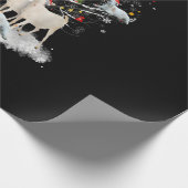 クリスマスヤギの木の上におもしろいサンタヤギ恋人のギフト ラッピングペーパー (角)