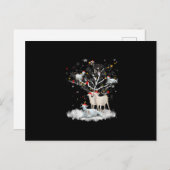 クリスマスヤギの木の上におもしろいサンタヤギ恋人のギフト 案内ポストカード (正面/裏面)