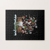 クリスマスヤギオンツリーサンタヤギ愛好家 ジグソーパズル (横)