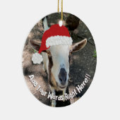 クリスマスヤギカスタムのメッセージオーナメント セラミックオーナメント (右)
