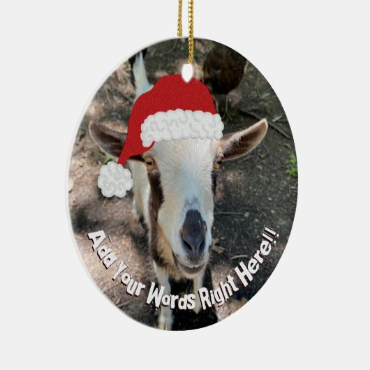 クリスマスヤギカスタムのメッセージオーナメント セラミックオーナメント (右)