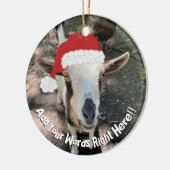 クリスマスヤギカスタムのメッセージオーナメント セラミックオーナメント (左)