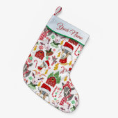 クリスマスヤギ飴とジングルベル スモールクリスマスストッキング (正面 (吊り時))