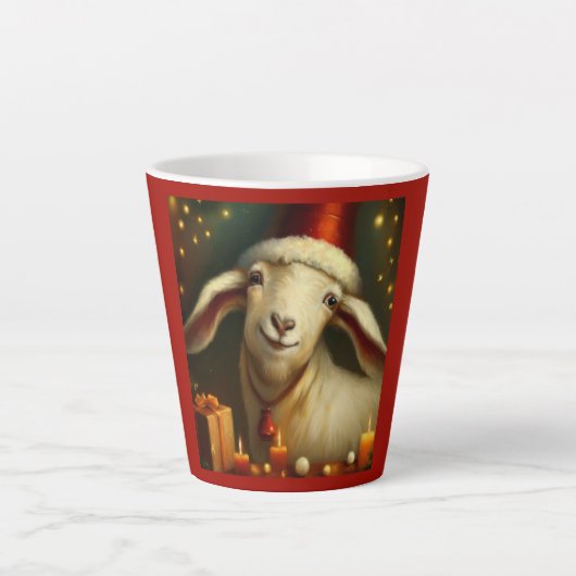 クリスマスヤギ3 カフェラテマグ (正面)
