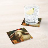 クリスマスヤギ3 スクエアペーパーコースター (インサイチュ)