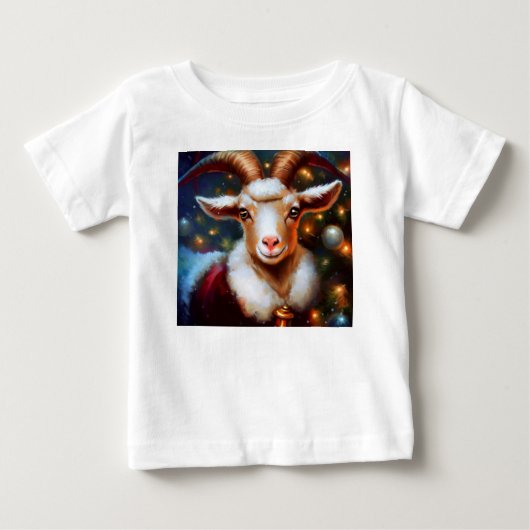 クリスマスヤギ4 ベビーTシャツ (正面)
