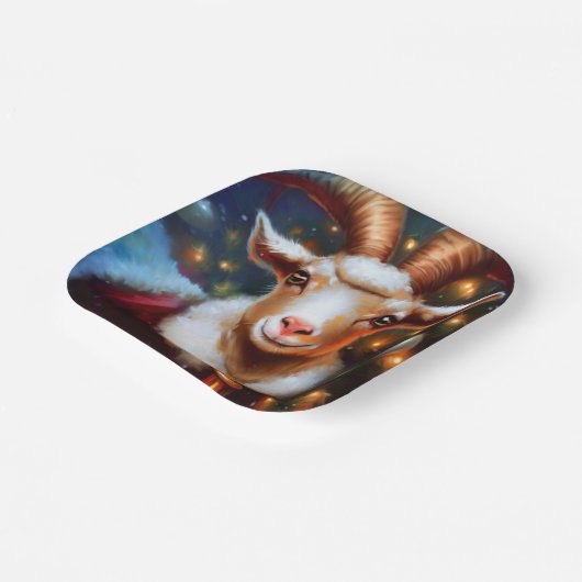 クリスマスヤギ4 ペーパープレート (傾斜あり)