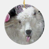 クリスマスヤギBabyGirlあなたの写真を追加 セラミックオーナメント (裏面)