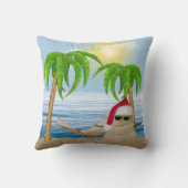 クリスマスヤシの木が植えられたサンタサンドマン クッション (裏面)