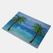 クリスマスヤシの木の沿岸のホームアート ドアマット (アングル)