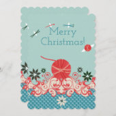 クリスマスヤーン編み物針かぎ針編みフックエンジェル シーズンカード (正面/裏面)