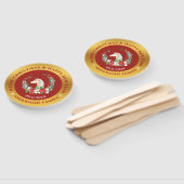 クリスマスユニコーンとポインセチアの構図 ハンドファン (組立なし)