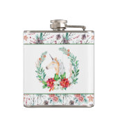 クリスマスユニコーンとメリークリスマスタイポグラフィ フラスク (裏面)