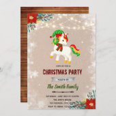 クリスマスユニコーンの招待状 招待状 (正面/裏面)