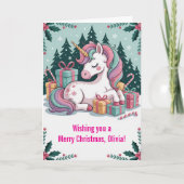 クリスマスユニコーンカード カード (正面)