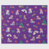 クリスマスユニコーンサンタラッピング紙キッズガールズ ラッピングペーパー (フラット)