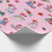 クリスマスユニコーンサンタラッピング紙キッズガールズ ラッピングペーパー (角)