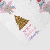 クリスマスユニコーンサンタ金ゴールドグリッタークリスマスツリー 薄葉紙 (詳細)