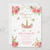 クリスマスユニコーンバースデー招待状 招待状 (正面)