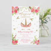 クリスマスユニコーンバースデー招待状 招待状 (スタンド正面)