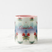 クリスマスユニコーンパーソナライズされたホリデー ツートーンマグカップ (中央)