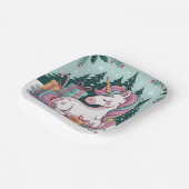 クリスマスユニコーンパーティープレート ペーパープレート (傾斜あり)