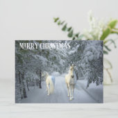 クリスマスユニコーンファンタジー冬の風景 シーズンカード (スタンド正面)