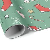 クリスマスユニコーンホリデーラッピング紙 ラッピングペーパー (ロールコーナー)