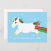 クリスマスユニコーンマジカルホリディポストカード シーズンポストカード (正面/裏面)