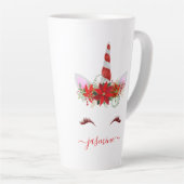 クリスマスユニコーンレッドフローラ金ゴールド発火名 カフェラテマグ (右アングル)