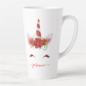 クリスマスユニコーンレッドフローラ金ゴールド発火名 カフェラテマグ (右)