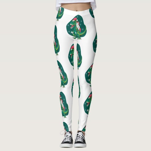 クリスマスユニコーン恐竜サンタ レギンス (正面)