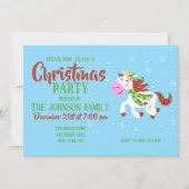 クリスマスユニコーン漫画 招待状 (正面)
