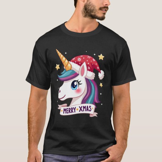 クリスマスユニコーン長袖Tシャツ (1) Tシャツ (正面)