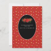 クリスマスユニコーン顔パーティーレッド金ゴールドモダンおもしろい 招待状 (裏面)