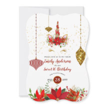 クリスマスユニコーン顔誕生日レッド金ゴールドおもしろい