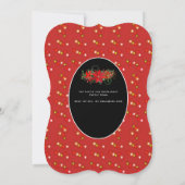 クリスマスユニコーン顔誕生日レッド金ゴールドおもしろい 招待状 (裏面)