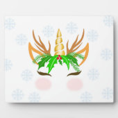 クリスマスユニコーン顔 フォトプラーク (正面)