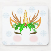クリスマスユニコーン顔 マウスパッド (正面)