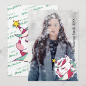 クリスマスユニコーン オリジナル写真を追加 シーズンカード (正面/裏面)