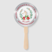 クリスマスユニコーン&ポインセチアの作文3 ハンドファン (裏面)