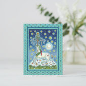 クリスマスユニコーン，魔法ホーンツリー，ファンタジー馬 ポストカード (スタンド正面)