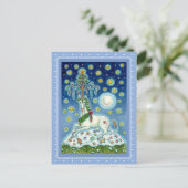 クリスマスユニコーン，魔法ホーンツリー，ファンタジー馬 ポストカード (スタンド正面)