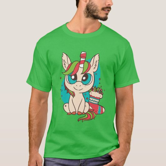 クリスマスユニコーン Tシャツ (正面)