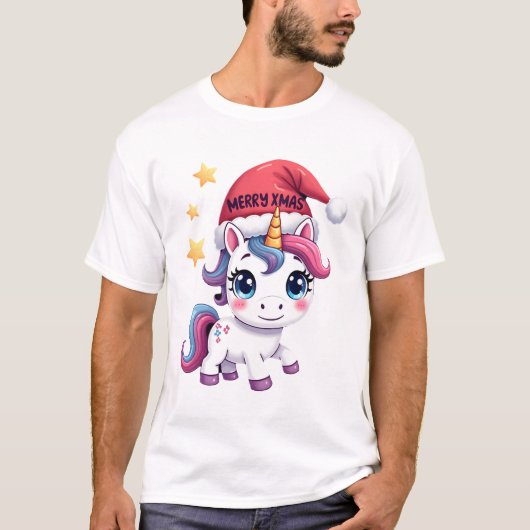 クリスマスユニコーンTシャツ(2) Tシャツ (正面)